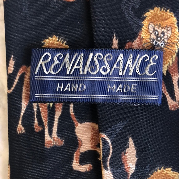 Renaissance Men’s Novelty Tie Lions Hand Made - Picture 4 of 5